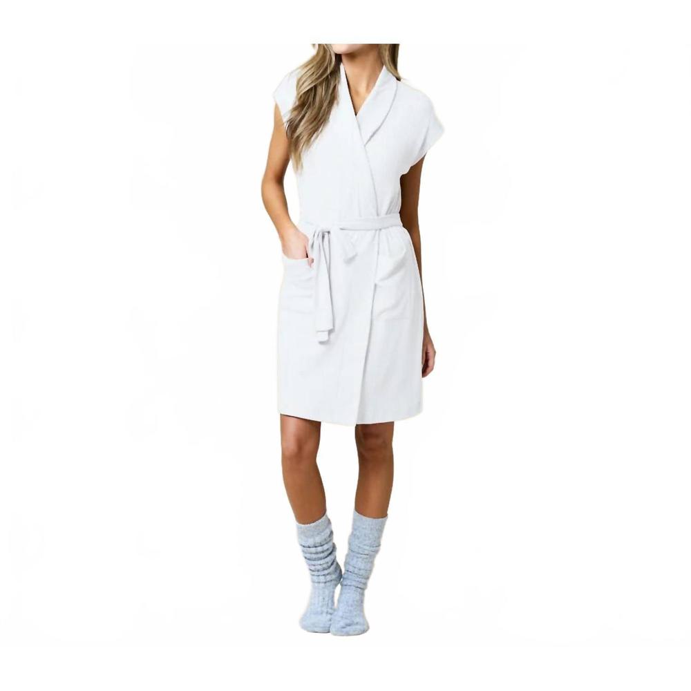 NEW SOFTIES rib dream 35" cap sleeve robe in cloud